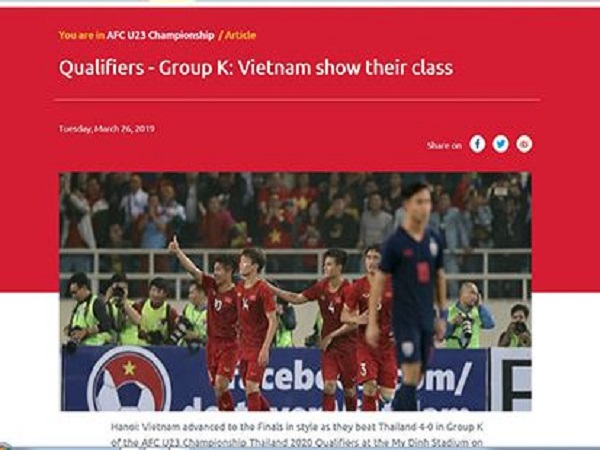 Báo nước ngoài nói gì về bóng đá Việt Nam?