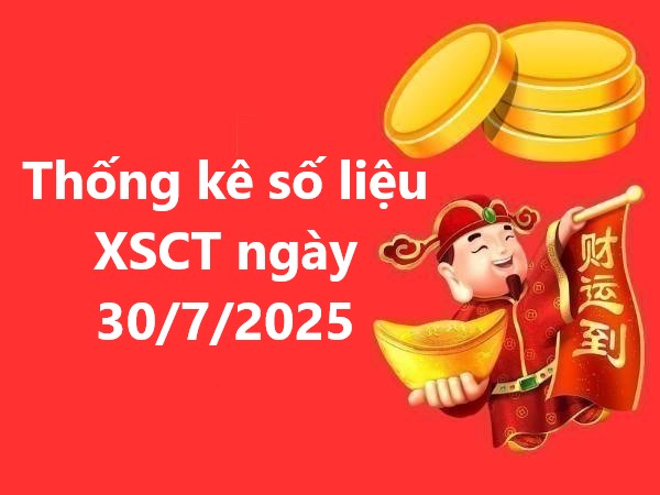 Thống kê số liệu XSCT ngày 30/7/2025 thứ 4 tài lộc
